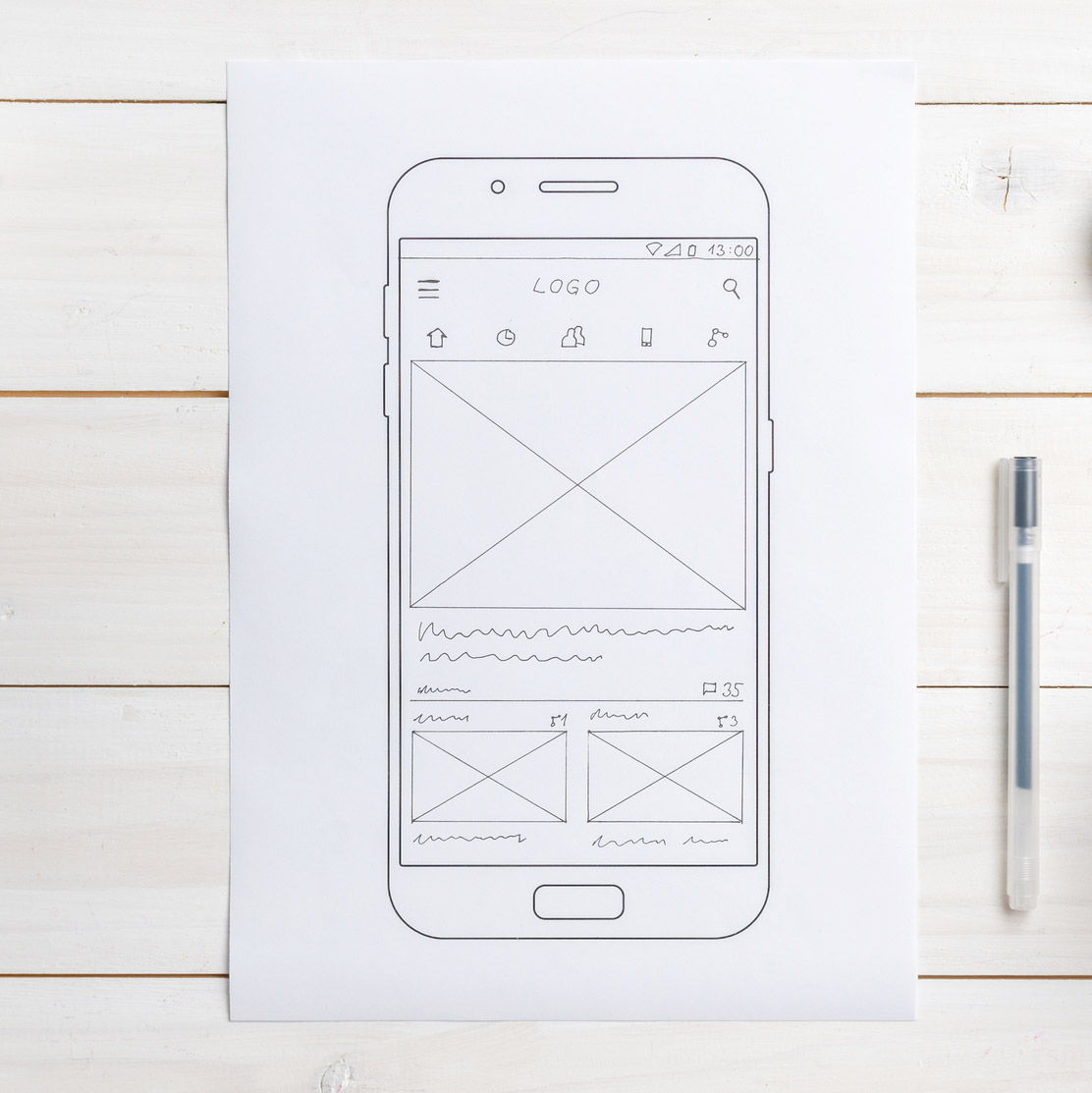 Hjemmeside design mockup